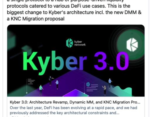 Kyber 3.0：架構改進、動態做市商和 KNC 遷移提案