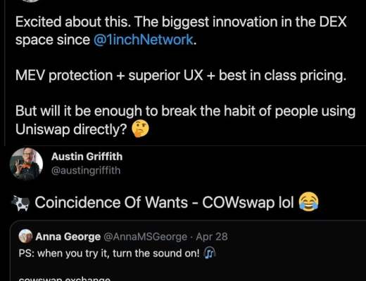 ​CirclesUBI創始人新項目CowSwap：零手續費+內存池方案優化