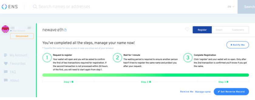 手把手教你注冊以太坊ENS