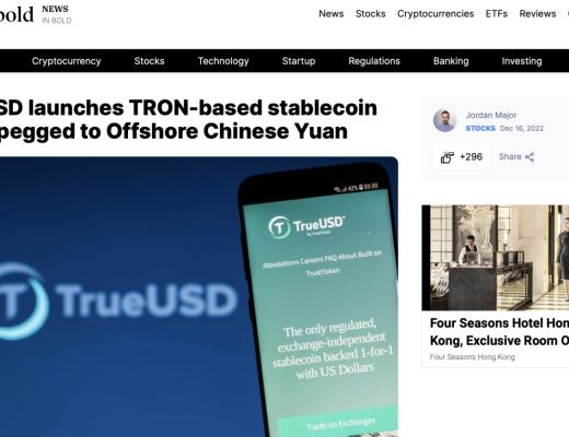 
      聚焦波場TRON上线穩定幣TCNH