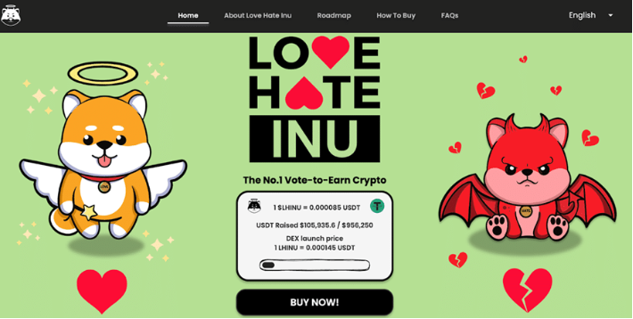 
      新加密貨幣Love Hate Inu登場　預售會成為下一個爆炸的Meme幣嗎？